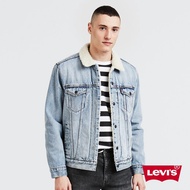 Levis 男款 牛仔外套 Typer 3經典修身版型 淺藍水洗 Sherpa棉花絨 人氣新品