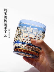 洋酒杯【SKP在售】日本KAGAMI江戶切子玉舞套色水晶玻璃威士忌酒杯子