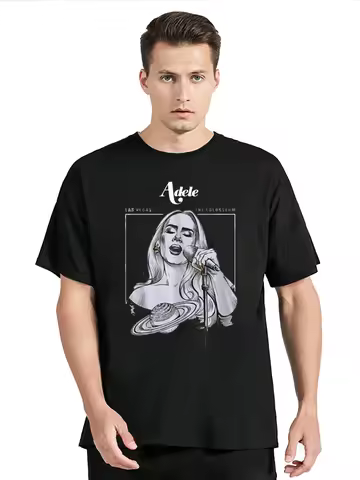 Adele Poster T Shirt New Europe And American Summer Men Cotton T-shirt Hip Hop Tees Harajuku Street