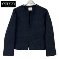 BEAMS 24SS Navy Tweed Crewneck Jacket Size 38 [Used]