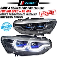 BMW 4 Series F32 F33 2013 - 2015 ( For HID Spec + No AFS ) LCI Design Double Projector Led Headlamp 