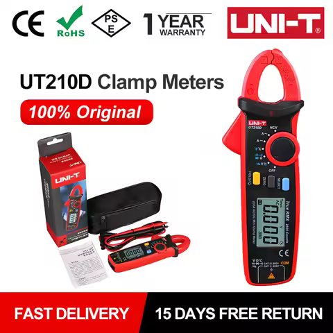 UNI-T Clamp Meter Digital UT210E UT210D AC Current Mini Clamp Multimeter True RMS Pliers Ammeter UT2