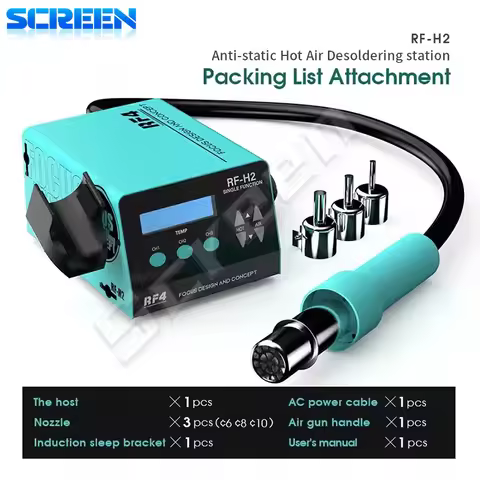 RF4 RF-H2 Automatic Sleep SMD BGA Hot Air Soldering Rework Station with Digital Screen Phone Desolde
