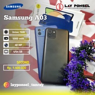 Samsung A03 - 4/64GB Second - WARNA HITAM