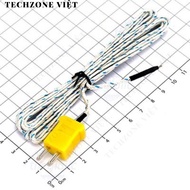 [2 Pieces]- TES-1310 Thermal Sensor Wire K Plug -50~450 C Length 1m Round Head TechZone Viet