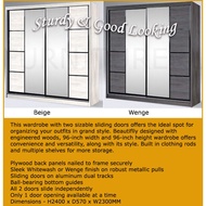 Walls 8 feet Door Sliding Wardrobe with Multiple Storage. Only Available in Klang Valley. Free Insta