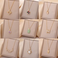 【Ready Stock】 Titanium Steel Necklace Women's Non-Fading Design Sense 2025 New Fashion Necklace Ligh