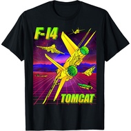 Men's cotton T-shirt F-14 Tomcat Naval Fighter Jet 80's Retro Graphic T-Shirt Fast Shipping 4XL , 5X