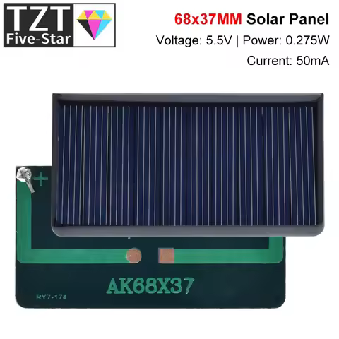 1/3PCS 5.5V 50mA solar panels polycrystalline 68x37mm Mini sunpower solar Cells DIY Photovoltaic Pan
