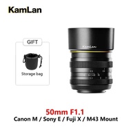 \12304; One Year Warranty】 Kamlan 50Mm F1.1 Aps-C Large Aperture Manual Focus Lens For Canon
