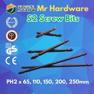 Magnetic S2 Power Bits PH2x65mm/PH2x110mm, 150, 200, 250mm Screw Bit. Pemegang Skrew