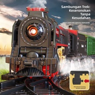 Retro Steam Train Track Toy Set Simulation Electric Train Track Toy Model Boy Toy Train ️
