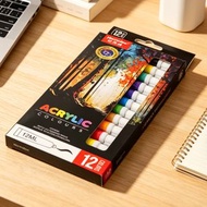 #HD-0722 ACRYLIC COLOURS12色鋁塑管丙烯顏料
