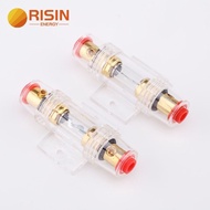 Risin 60Amp Car Auto Vehicle Stereo Audio AGU Fuse Box Holder Block 8 Gauge Wire with Portafusibles 