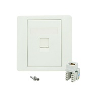 1 / 2 Single / Dual Lan Port Cat6 Cat5e RJ45 Network Wall Faceplate with Keystone Jack