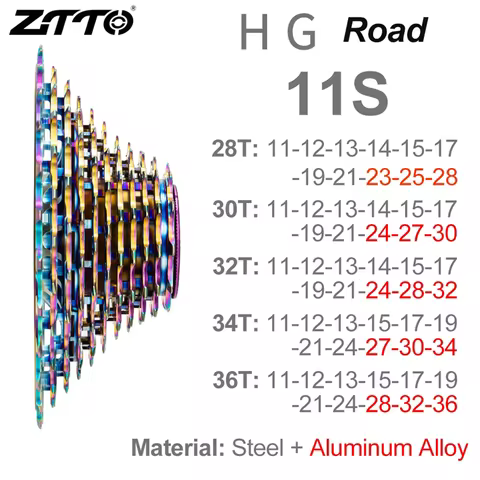 ZTTO Rainbow Gravel K7 11/12 Speed Freewheel 11s 12s 11-28/30/32/34/36T Sprocket Ultralight Road Bik