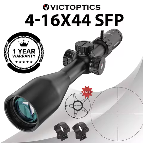 VictOptics S4 4-16X44 MDL Airsoft Sight Hunting Tactical Rifle Scopes Mount Glass Etched Reticle For