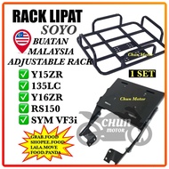 Rack Adjustable SOYO + Besi Bag Rack For Motorcycle Y15ZR/135LC/Y16ZR/RS150/SYM VF3i Sama Rapido Adj