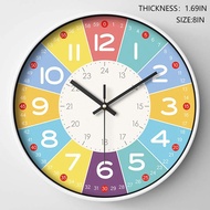 Silent Quartz Clock  Wall Clock Colorful KidsTeaching Colored Numbers Silent Quartz Clock Household
