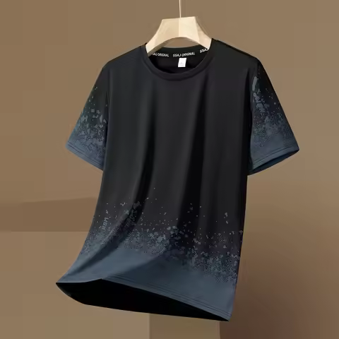 Quick Dry Sport T Shirt Men'S 2025 Short Sleeves Summer Casual White Plus OverSize 6XL 7XL 8XL 9XL T