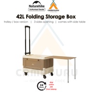 Naturehike 42L Folding Storage Box Trolley with Side Table 3 Sides Opening  Stackable CNK2350XB012 C