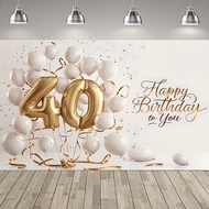 Luxurious 40th Birthday Happy Party Decoration Backdrop Wall Balloon Gift Decor 2D Flat 40th Birthda