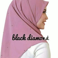 Tudung Bawal Cotton Voile Black Diamond Batu Tabur Hitam Bidang 45 Wholesale &amp; Retail Borong &amp; Runcit