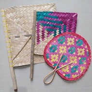 Satay fan size +- 30x30 cm, bamboo fan, woven fan, traditional fan, fan, bamboo woven fan, round fan
