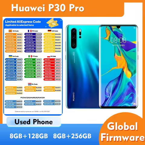 Huawei P30 Pro 4G Smartphone EMUI 6.47 inches 2340x1080px Nano SIM Used Phones