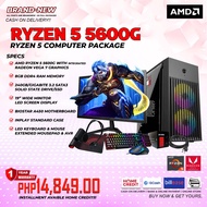 BRANDNEW Computer Set CPU-YGT MARS 8 Casing-AMD Ryzen 5 5600G-8gb DDR4 256gb SSD-18.5 WIDE Monitor