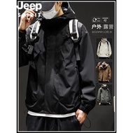 JEEP SPIRIT春秋男士夾克外套2025新款寬松潮流戶外登山沖鋒衣服