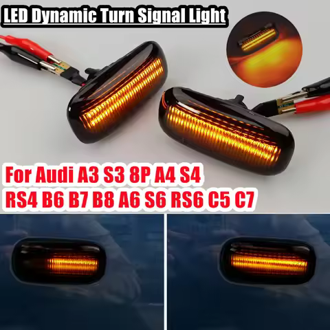 For Audi A3 S3 8P A4 S4 RS4 B6 B7 B8 A6 S6 RS6 C5 C7 LED Double-row Lamp Beads Amber yellow Turn Sig