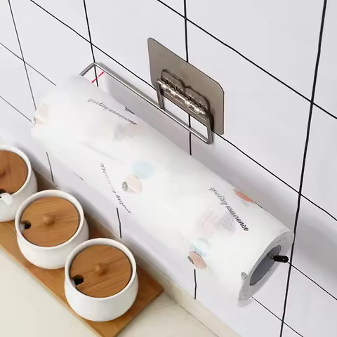 Toilet Paper Holder Bathroom Storage Paper Towel Holder Kitchen Wall Hook Toilet Paper Stand Home Or