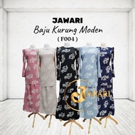 JAWARI Baju Kurung Moden Corak Bunga F004 - Soft Cotton Set Wanita
