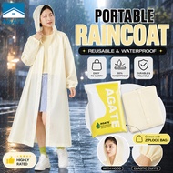 【Agate Design】Reusable Cape Hooded Raincoat Bicycle Poncho Portable Thickened Adult Raincoat