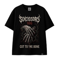 Metal t-shirt Satanic Distro t-shirt Men Women Black SIXCISSORS 666 CUTBONE NEW