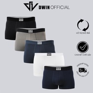 Combo of 5 men's underwear with embossed DWIN, high-quality antibacterial thigh briefs, 4-way stretc