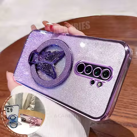 Note8pro Plating Butterfly Holder Silicone Case On For Xiaomi Redmi Note 8 Pro 9 9s 7 8pro Note8 202