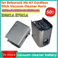 4000mAh-6000mAh H6M1A H7M1A Replacement Battery for Roborock H6 H7 Cordless Stick Vacuum Cleaner Par