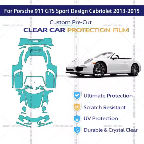 For Porsche 911 GTS Sport Design Cabriolet 2013-2015 Pre-Cut Paint Protection Film PPF Transparent C