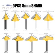 8mm 60 Degrees 90 Degrees 120 Degrees V-Shaped Cutter Woodworking Tools