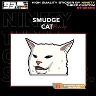 SMUDGE LORD CAT MEME CAR STICKER