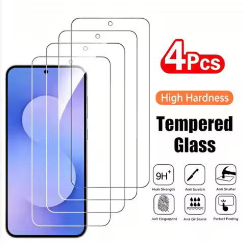 4PCS Tempered Glass for Samsung Galaxy A07 A17 A27 A37 A57 Protective 2.5D 9H Transparent Screen Pro