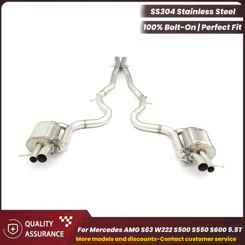 ECCF OEM Valved Catback Exhaust For Mercedes AMG S63 W222 S500 S550 S600 5.5T Aggressive Exhaust Sou