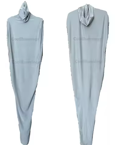 Full Face Mummy Unisex Cosplay Stage Spandex Zentai Body Sleeping Bag With Internal Sleeves - Back z