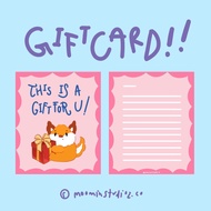 BDAY CARD, GIFT CARD, XMAS CARD, ETC