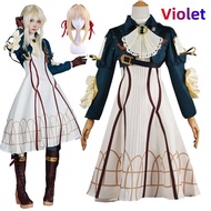 Violet Evergarden Cosplay Costume Anime Violet Evergarden Wig Princess Maid Dress Outfits for Hallow