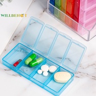 [WillbehotS] Weekly Portable Travel Pill Cases Box 7 Days Organizer 4Grids Pills Container Storage Tablets Vitamins Medicine Fish Oils [NEW]