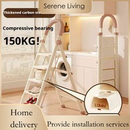 Ladder Foldable Step 3 4 5 6 Step Ladder 150Kg Bearing Slim Ladder Small Step Ladder