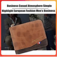 New Design Men Wallet Zipper Bifold Leather Dompet Lelaki Fashion Casual Card Wallet ID Window Case Short Wallet